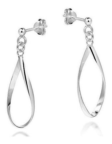 Pendientes Colgantes Hechos A Mano Con Lágrima Abierta .925