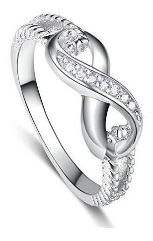 Anillo Infinito Chapado en Rodio 0.01 Quilates