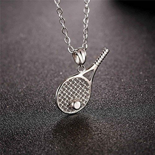 U7 Collar De Cohete De Tenis Cadena De Acero Inoxidable Y