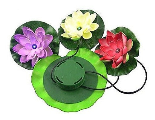 Luz Solar 3 Led Flor De Loto, Amzstar Energía Solar Energy