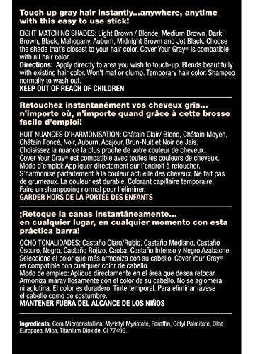 Cubra Su Palo De Retoque De Color De Cabello Gris - Negro