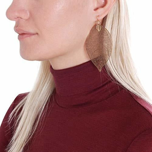 Pendientes De Hoja De Filigrana Elegantes Y Humildes: