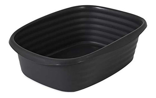 Caja de arena para gatos, tamaño grande, color gris oscuro