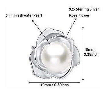 Pendientes De Perlas Cultivadas De Agua Dulce De Plata