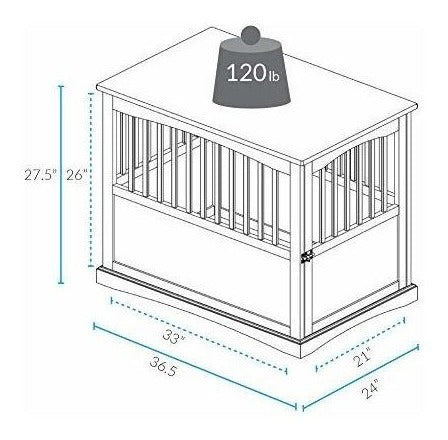 Casual, caja de madera para mascotas 27 Pulgadas