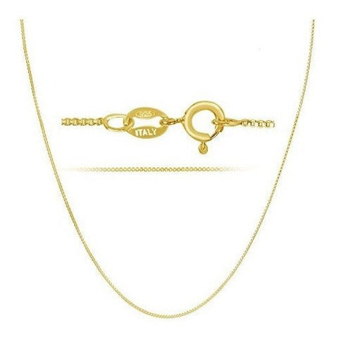 Collar De Cadena De Caja De 18 Mm De Oro