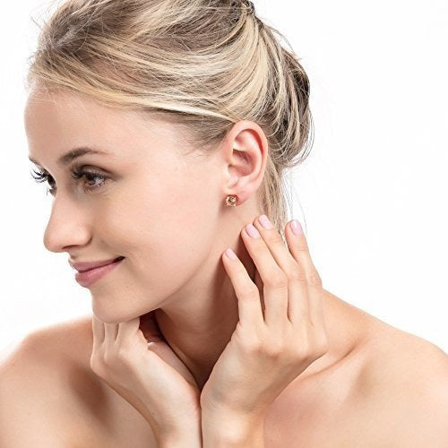 Pendientes De Botón Con Corte Brillante