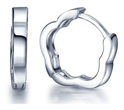 Pendientes Infinite U Huggie Plata de Ley 925 Pequeño Aro