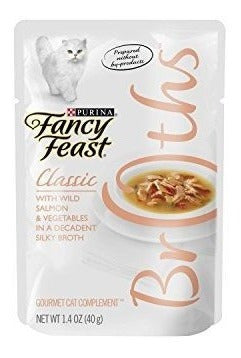 Purina Fancy Feoth Broths Clásico Con Salmón Salvaje