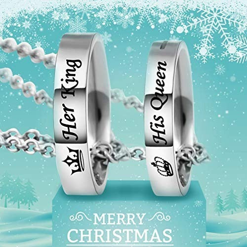 Mjartoria Su Rey Su Reina Grabado Anillo Colgante Pareja