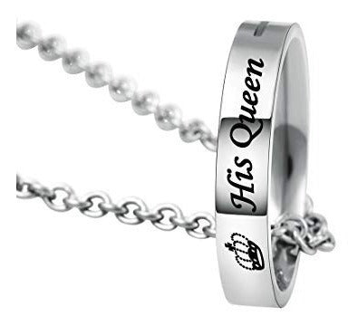 Mjartoria Su Rey Su Reina Grabado Anillo Colgante Pareja