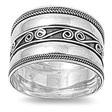 Anillo De La Cuerda De Bali De Las Mujeres De La Plata
