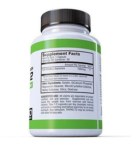 Quemador de grasa sin estimulantes de tiroides Thyro-t2 de Biocor Nutrition