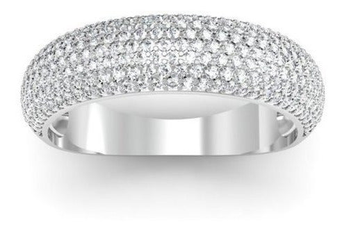 Anillo De Oro De 0.90 Quilates De Oro Blanco De 10q