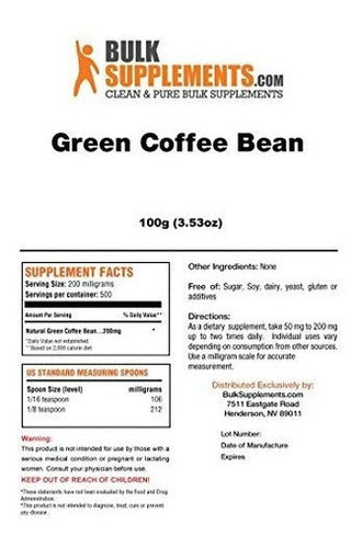 Granel en polvo de café verde en grano (100 Gramos)