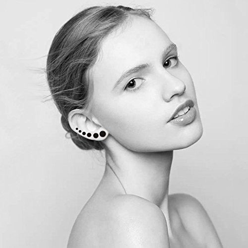 Lieblich Negro Stud Pendientes Hombres Mujeres Faux Gauges