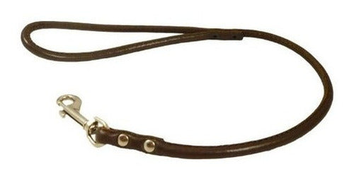 Correa Corta Para Perro De Cuero Enrollado Genuino Redondo