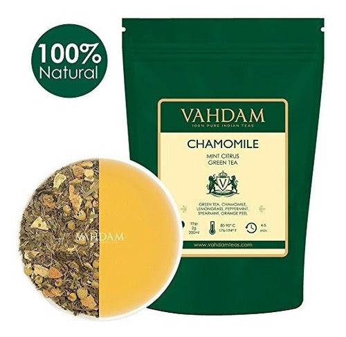 Hojas Sueltas De Té Verde Menta De Manzanilla (100 Tazas)