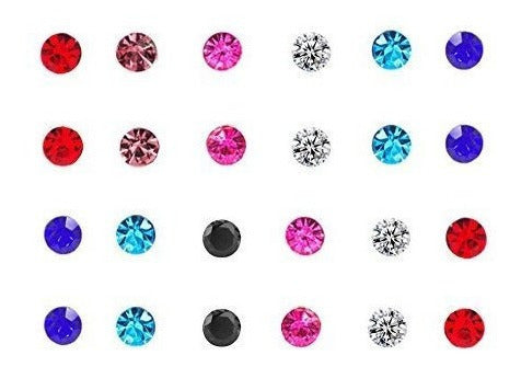 Spiritlele Juego De Aretes De Cristal De 12 Pares De Colores