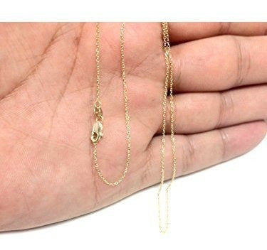 Collar De Cadena De Enlace De Cable De Oro Amarillo De 14 K,