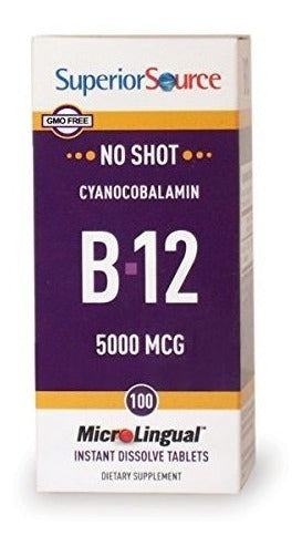Vitamina B12 Tabletas, 5000 Mcg, 100 capsulas
