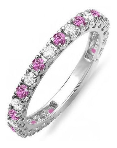 Sortija De Boda De Oro Blanco De 14 Quilates (14k)