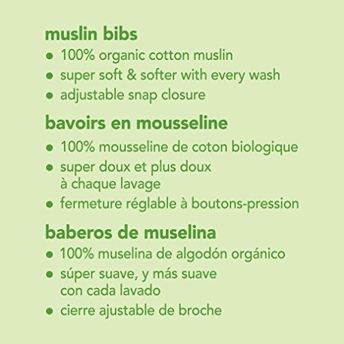 Brotes Verdes Muselina Baberos Hechos De Algodón Orgánico,