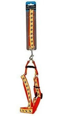 Correa De Perro Con Estampado De Pata Y Arnés