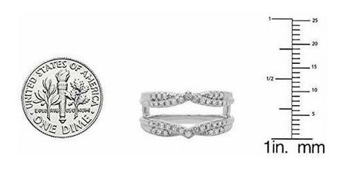 14k Oro Blanco Diamante Redondo Banda