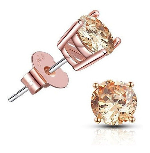 Pendientes De Botón Con Corte Brillante