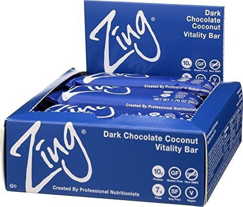 Barra de proteína a base de plantas Zing Coco de chocolate