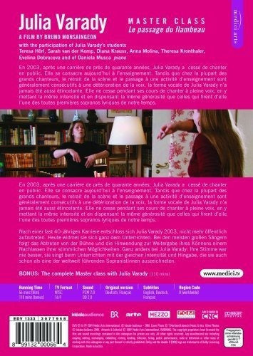 Clase Magistral Con Julia Varady:El Paso De La Antorcha,DVD
