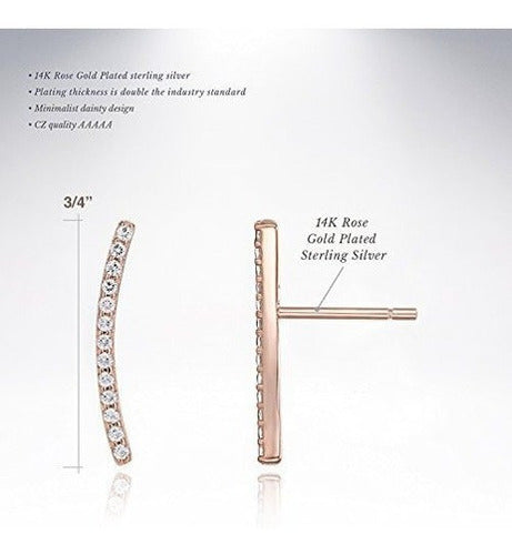 14k Oro Plateado Oreja - Pendientes