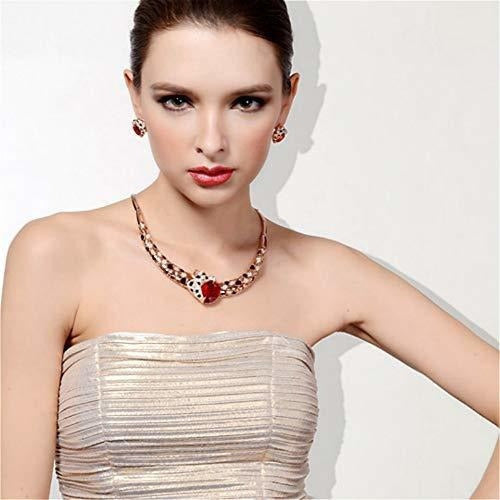 Collar de gargantilla de leopardo de cristal de rubí