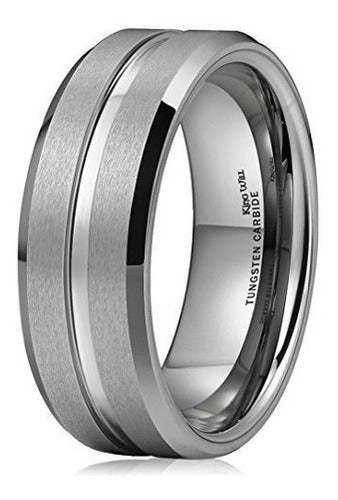 Anillo Clásico 8 Mm De Alto Polaco acabado Mate