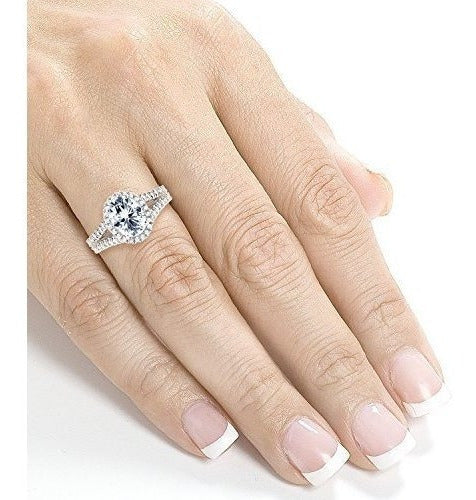 Anillo de compromiso 2 CTW 14k oro blanco