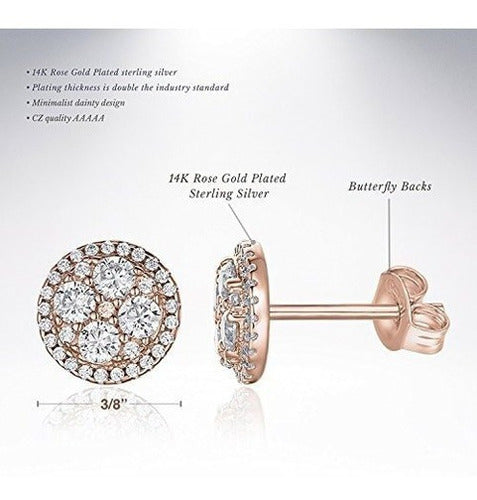 zarcillos 14k Chapado En Oro Redondo