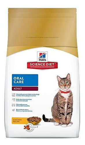 Comida seca para gatos adultos cuidado bucal de pollo