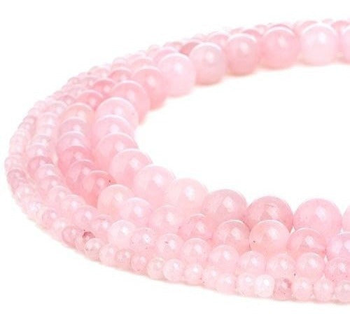 Piedras Preciosas De Cuarzo Rosa Natural Con Cuentas