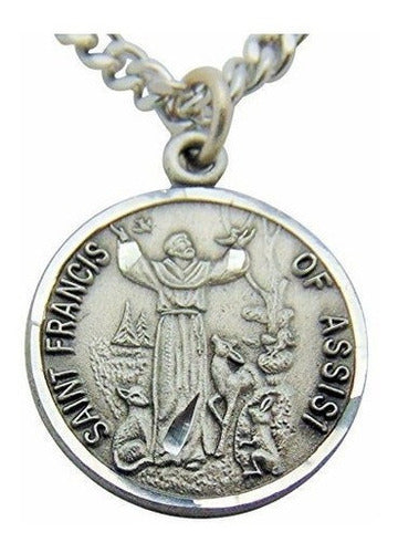 Medalla Colgante De Estaño De San Francisco 3/4 Pulgada
