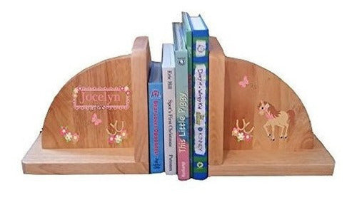 Sujetalibros Personalizados Para Niños Naturales De Madera