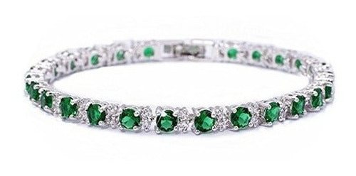 Rizilia Ronda Simulada Verde Esmeralda Y Blanco Cubic