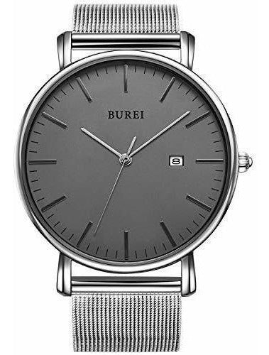 Burei Moda Hombre Reloj De Pulsera Minimalista Analógico