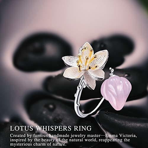 Lotus Fun S925 Anillos De Flor De Plata Esterlina Lotus