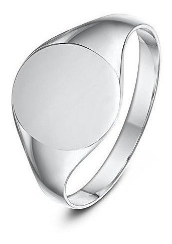 Anillo De Sello De Plata Esterlina De Forma Ovalada