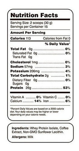 Proteína De Café - Aislado De Suero Alimentado Con