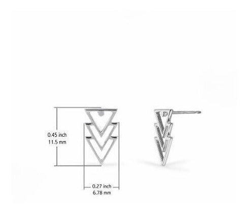 Boma Jewelry Pendientes Geométricos De Triángulo De Plata