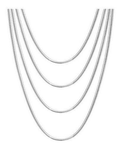 Collar De Cadena De Serpiente Redonda De Acero Inoxidable, 3