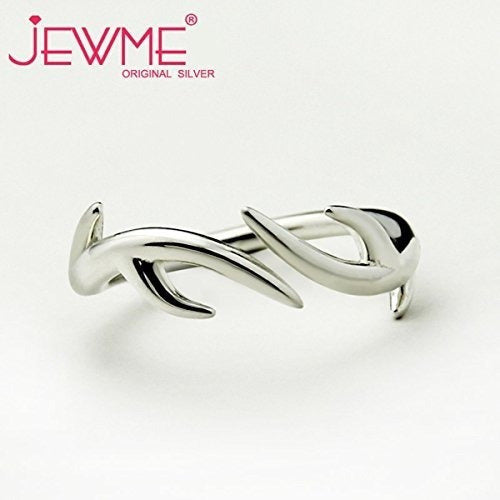 Jewme Anillo De Asta De Reno De Ciervo De Plata Esterlina