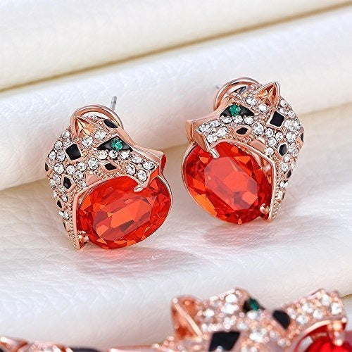 Collar de gargantilla de leopardo de cristal de rubí